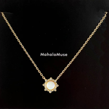 Opal Cubic Zirconia CZ Gemstone Necklace
