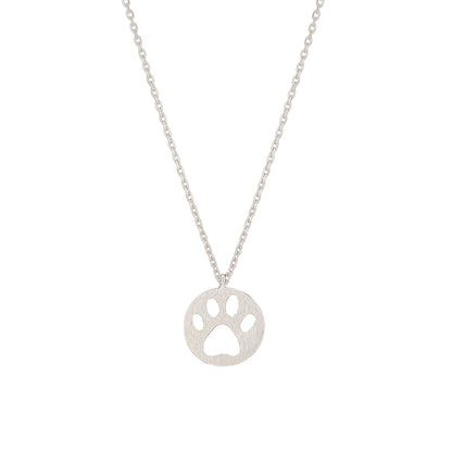 Dog Paw Hollow Coin Necklace