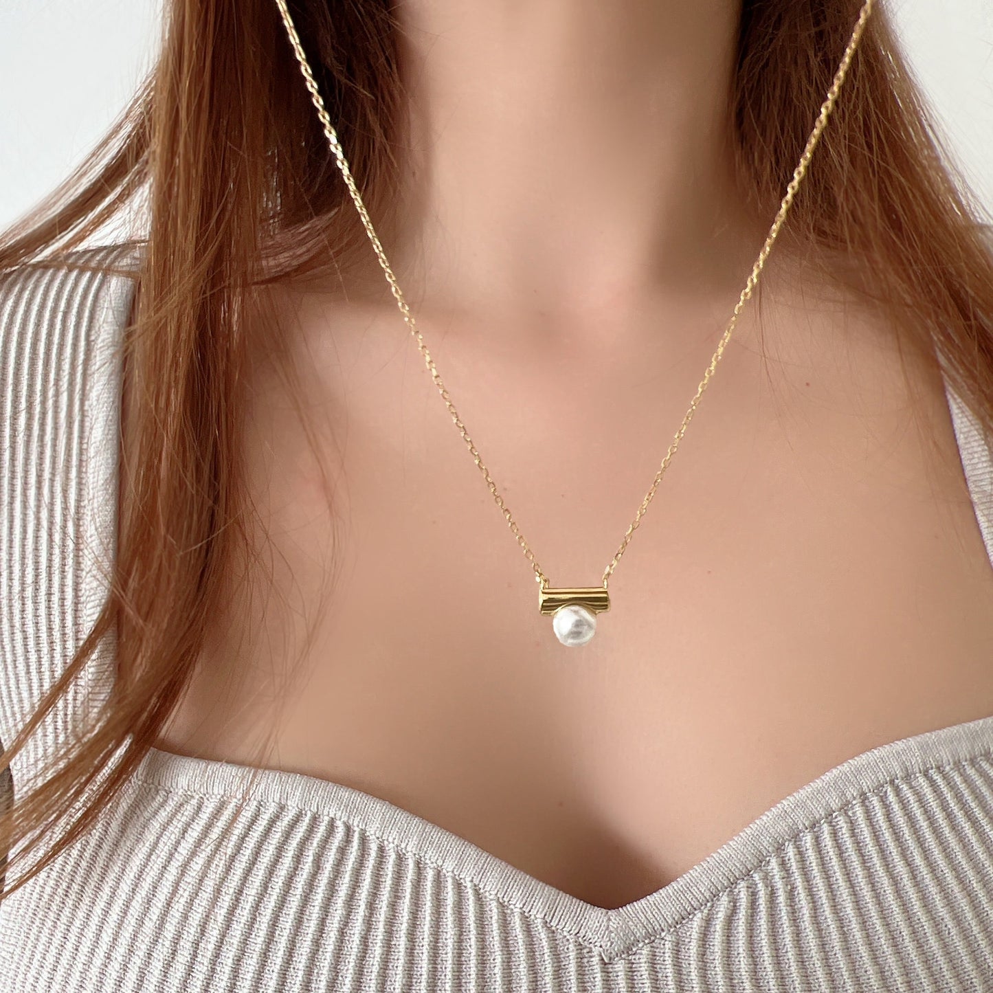 Freshwater Pearl Bar Necklace