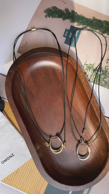 Horseshoe medium Pendant Cord Necklace
