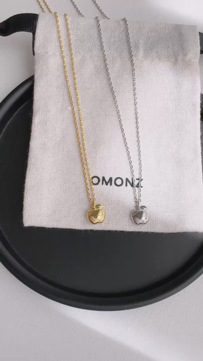 Tiny Apple Bite CZ Necklace