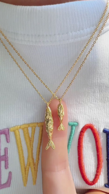 Fish Long Pendant Necklace