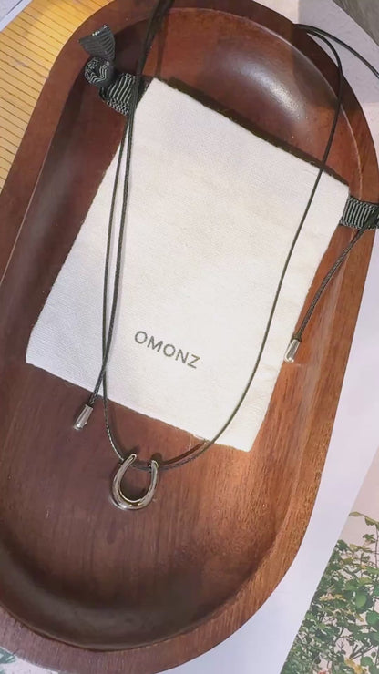 Horseshoe small Pendant Cord Necklace