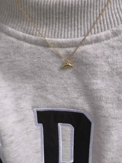 Tiny Croissant Pendant Necklace