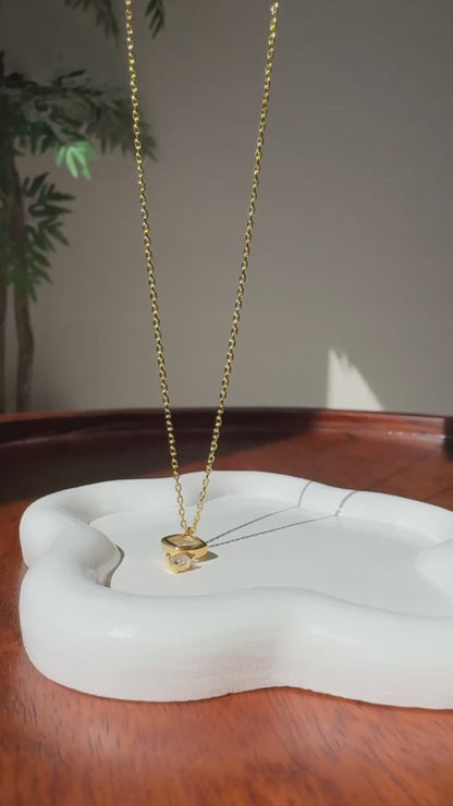 2 CZ Stone Solitaire Necklace