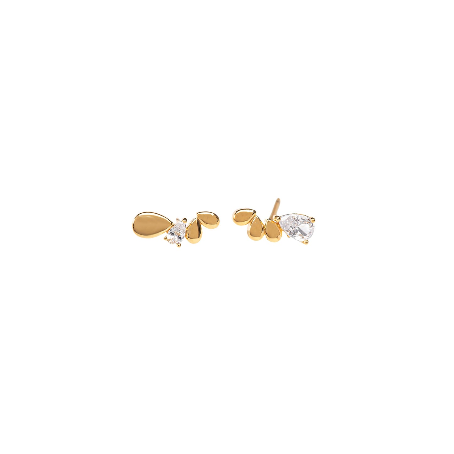 Oval Teardrops CZ Stud Earrings