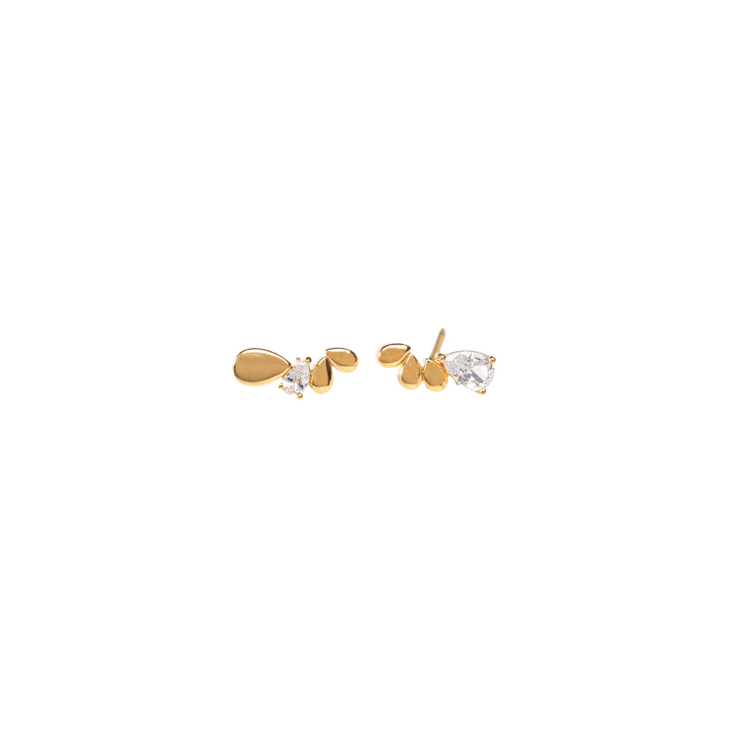 Oval Teardrops CZ Stud Earrings