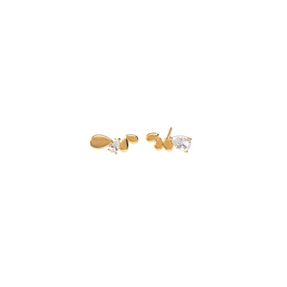 Oval Teardrops CZ Stud Earrings