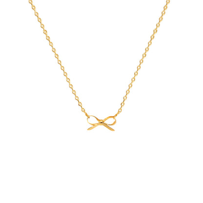 Bow Tie Ribbon Pendant Charm Necklace