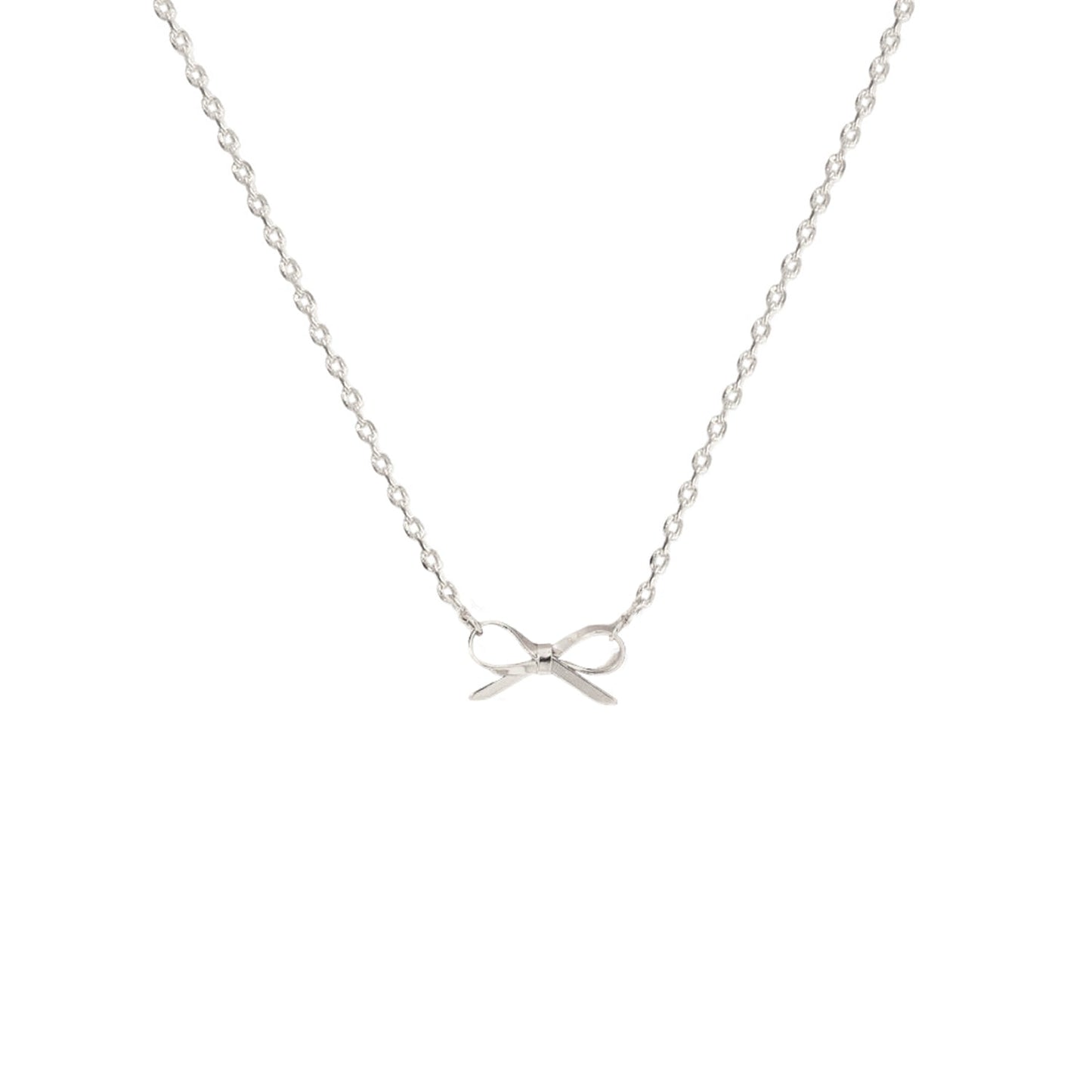 Bow Tie Ribbon Pendant Charm Necklace