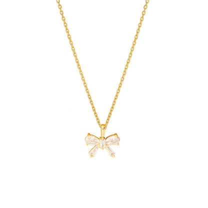 Ribbon Clear Crystal Cubic Zirconia Necklace