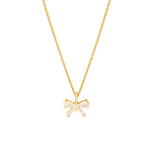 Ribbon Clear Crystal Cubic Zirconia Necklace