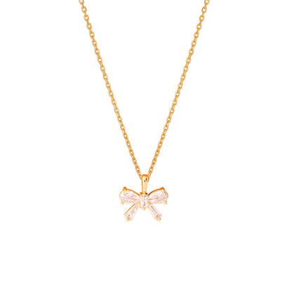 Ribbon Clear Crystal Cubic Zirconia Necklace