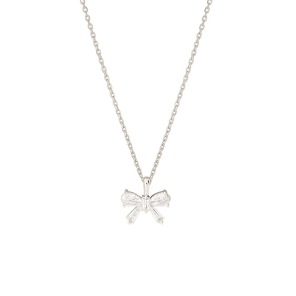 Ribbon Clear Crystal Cubic Zirconia Necklace