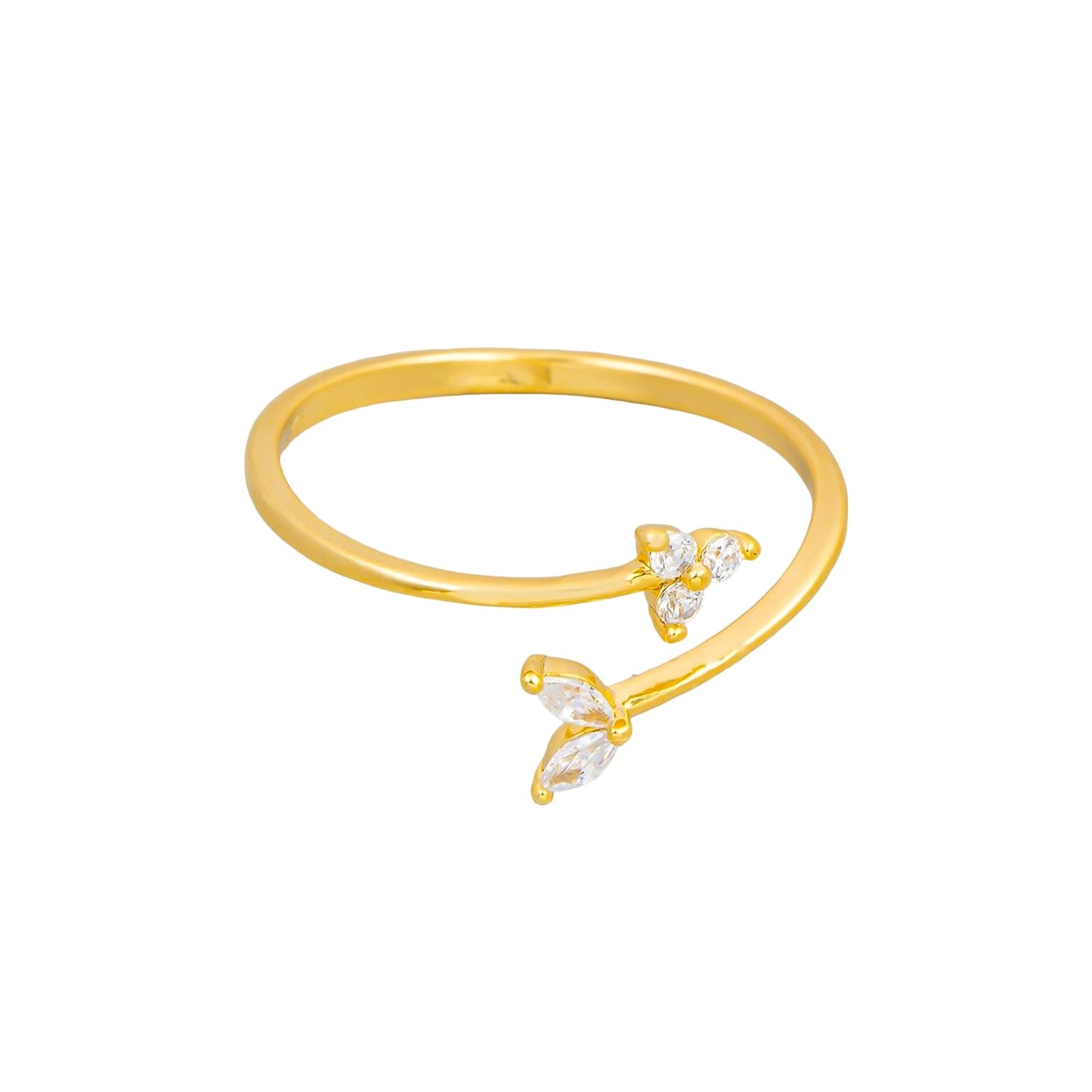 Twisted Arrow Cubic Zirconia Open Ring