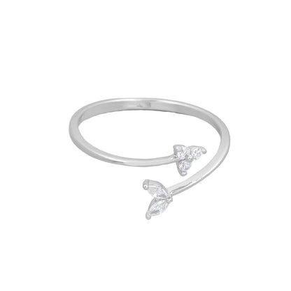 Twisted Arrow Cubic Zirconia Open Ring