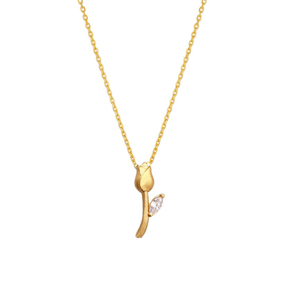 Tulip Cubic Zirconia Pendant Necklace