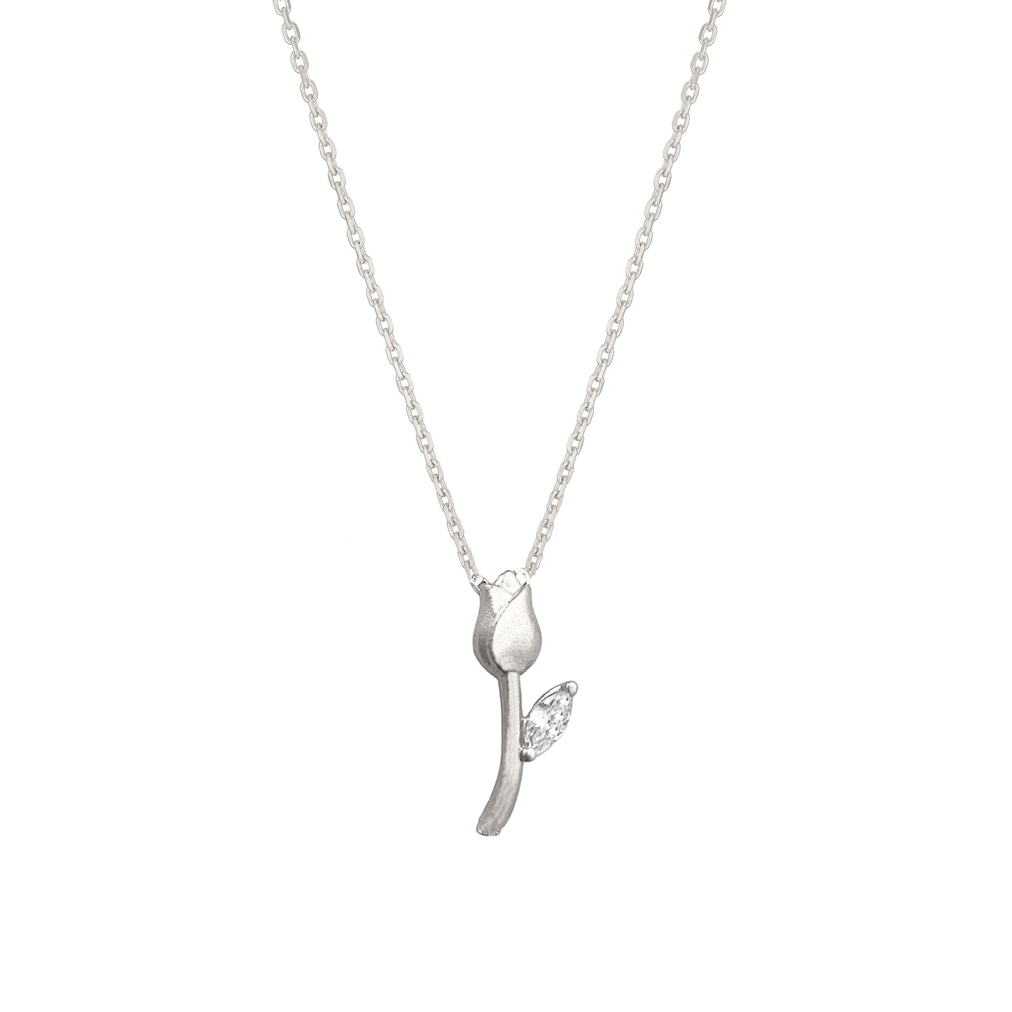 Tulip Cubic Zirconia Pendant Necklace