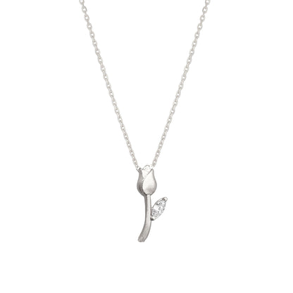 Tulip Cubic Zirconia Pendant Necklace