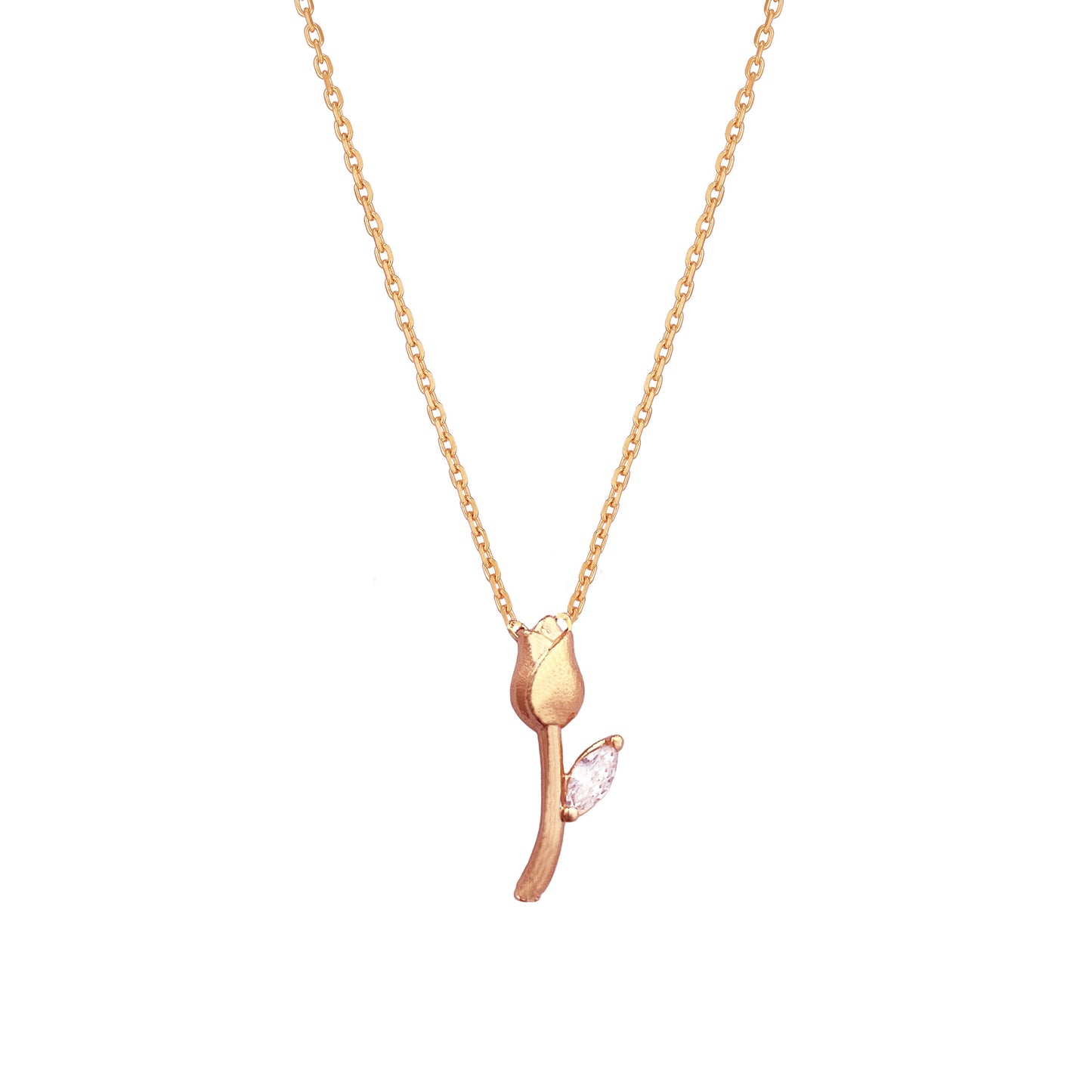 Tulip Cubic Zirconia Pendant Necklace