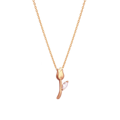 Tulip Cubic Zirconia Pendant Necklace