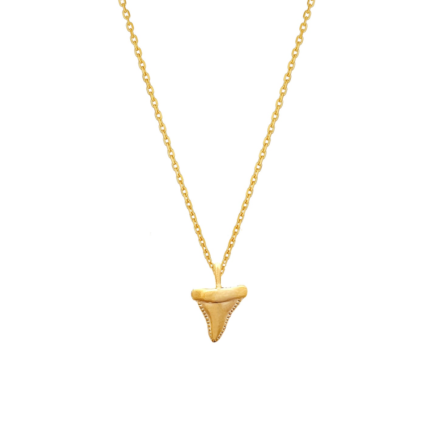 Shark Tooth Shape Pendant Necklace 18K Gold Dipped