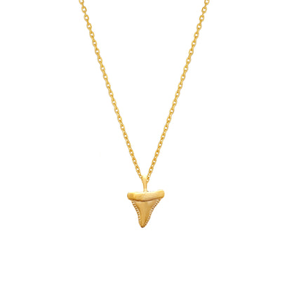 Shark Tooth Shape Pendant Necklace 18K Gold Dipped