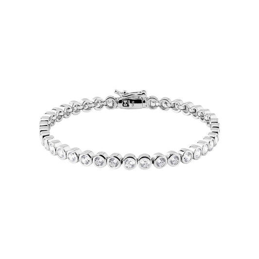 Tennis Bracelet Solid Bezel Cubic Zirconia