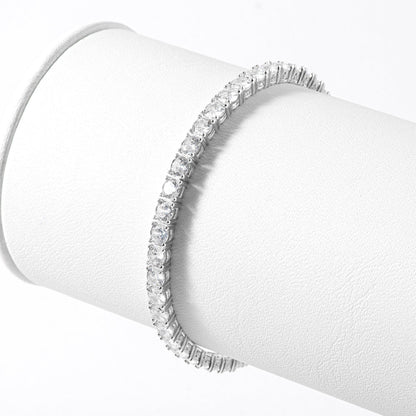 Tennis Cubic Zirconia Chain 925 Silver Bracelet