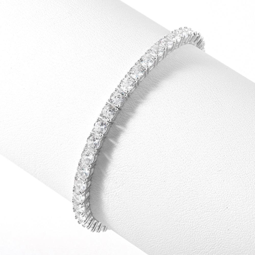 Tennis Cubic Zirconia Chain 925 Silver Bracelet