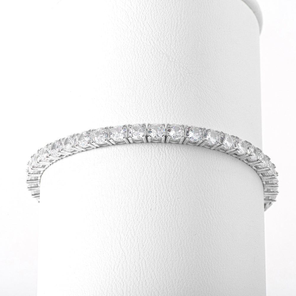 Tennis Cubic Zirconia Chain 925 Silver Bracelet