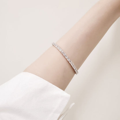 Tennis Cubic Zirconia Chain 925 Silver Bracelet