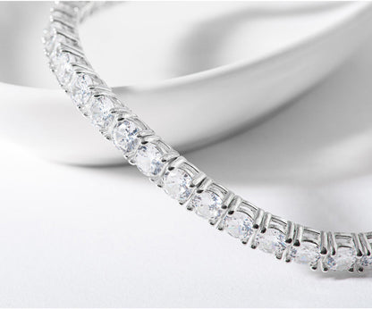 Tennis Cubic Zirconia Chain 925 Silver Bracelet