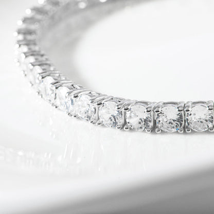 Tennis Cubic Zirconia Chain 925 Silver Bracelet