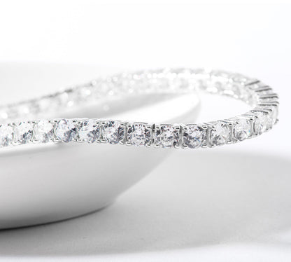 Tennis Cubic Zirconia Chain 925 Silver Bracelet