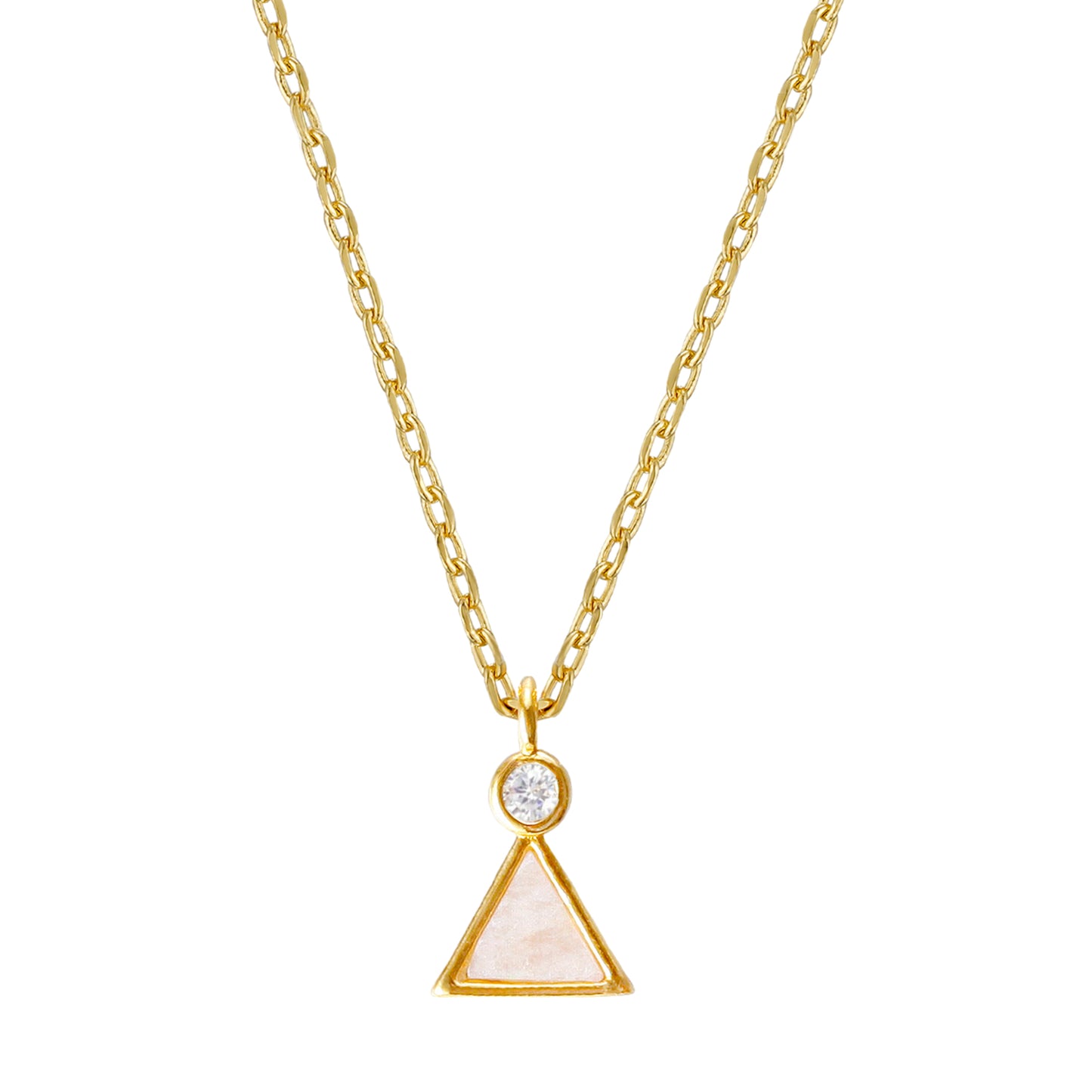 Triangle Opal CZ Stone Necklace