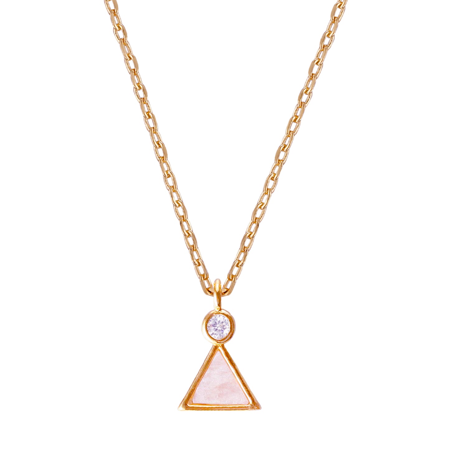 Triangle Opal CZ Stone Necklace