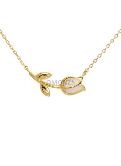 Opal Tulip Wrap Necklace