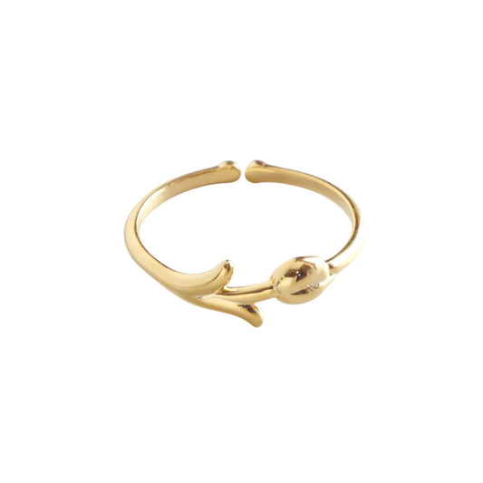 Flower Tulip Rose Adjustable Open Ring